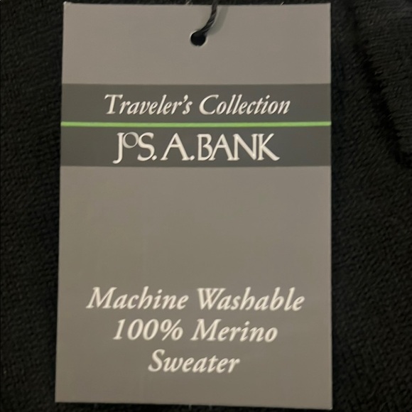 Jos. A. Bank Black Sweater Merino Wool - Picture 3 of 4